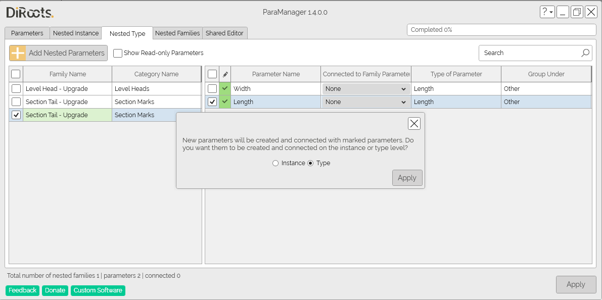 ParaManager add nested instance